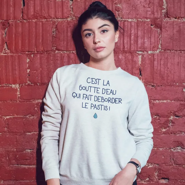 Juste Un T-shirt Sweats Imprimés C'est la goutte d'eau sweat femme gris chiné