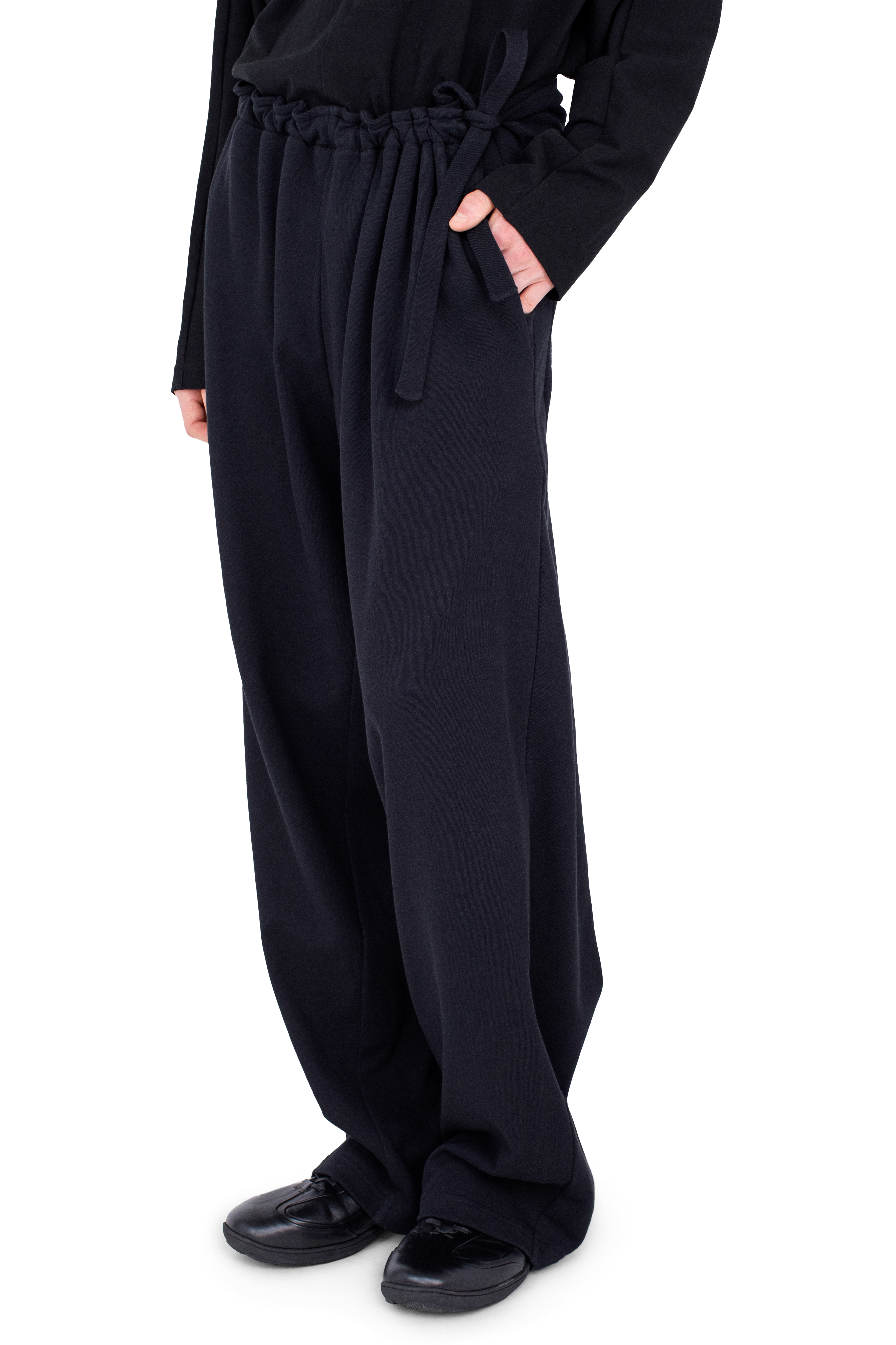 Kiko Kostadinov Bottoms OSCAR Wide Trousers pantalon noir Smooth Black OS jersey