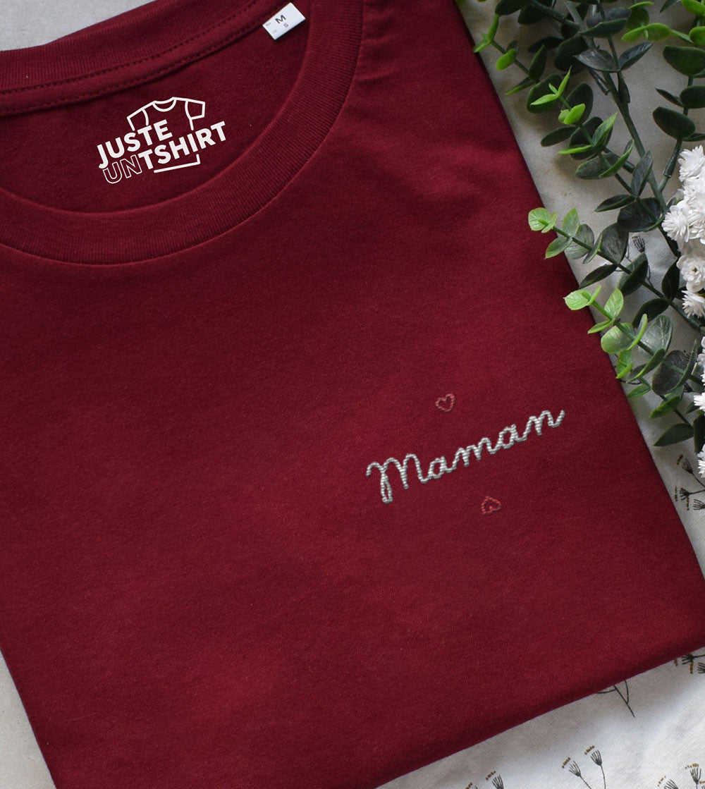 Juste Un T-shirt T-shirts Brodés Maman Coeur T-shirt