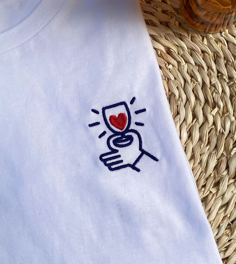 Juste Un T-shirt T-shirts Brodés Cœur Rouge t-shirt brodé coton bio