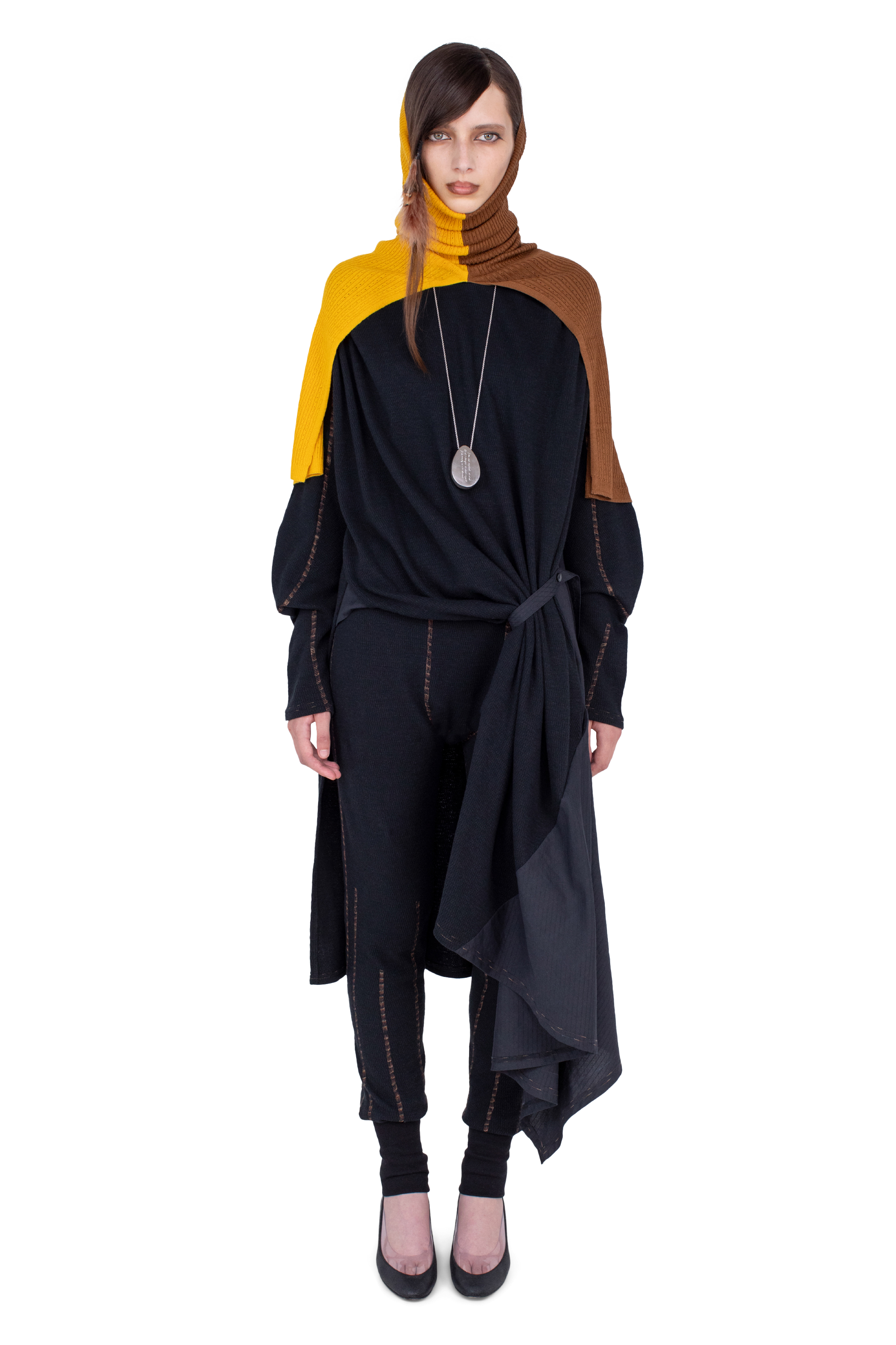 Kiko Kostadinov Accessories GREBE Scarf écharpe Fleur de Lis / Mocha en cachemire