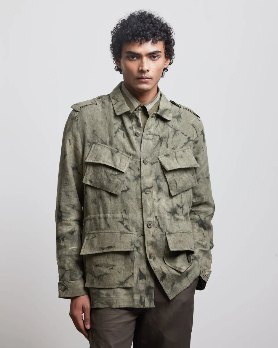 COUNTRYMADE Jackets OLIVE SUNFADED SAFARI veste en lin olive