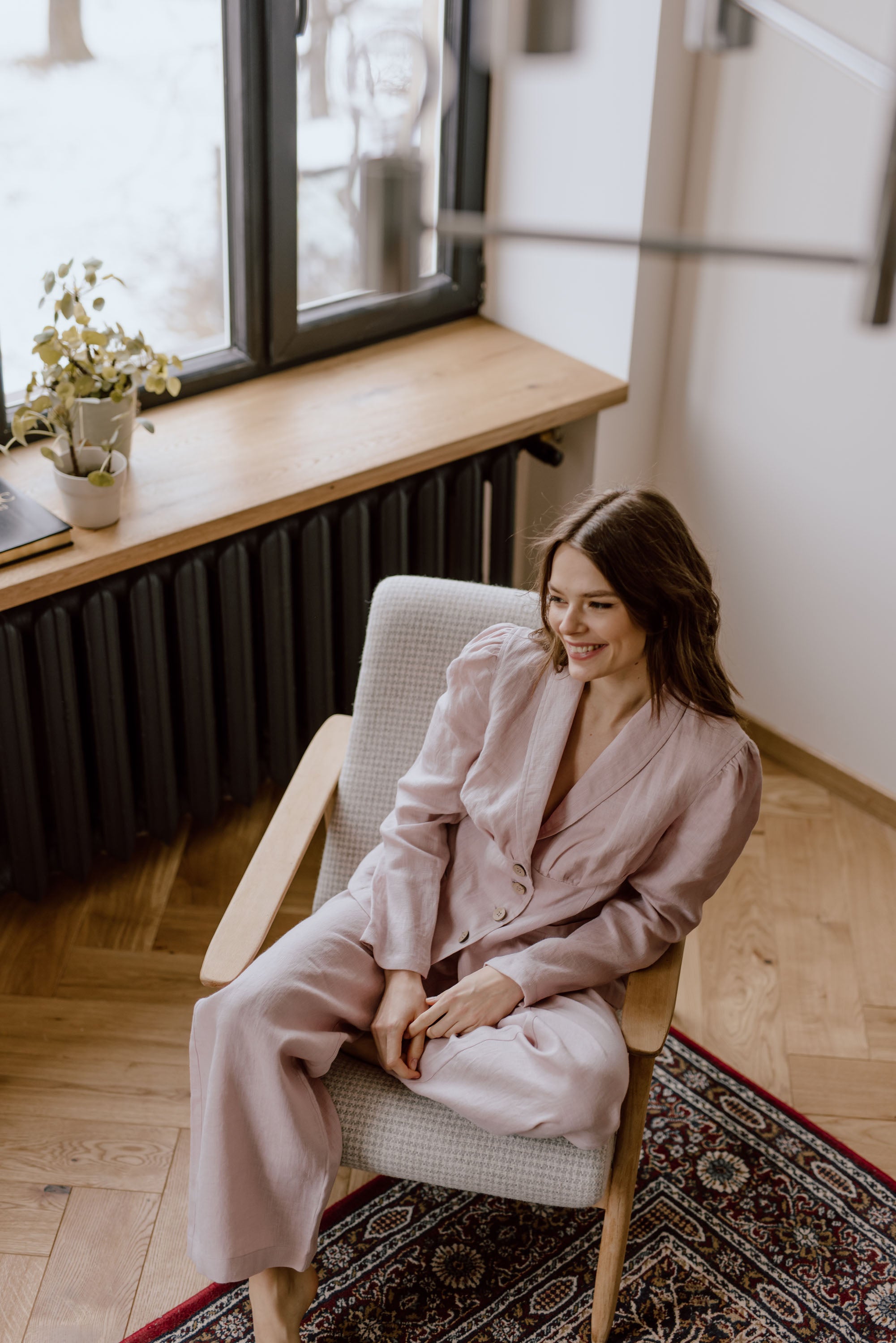 Laumė linen Linen Jackets Neringa blazer en lin vert forêt