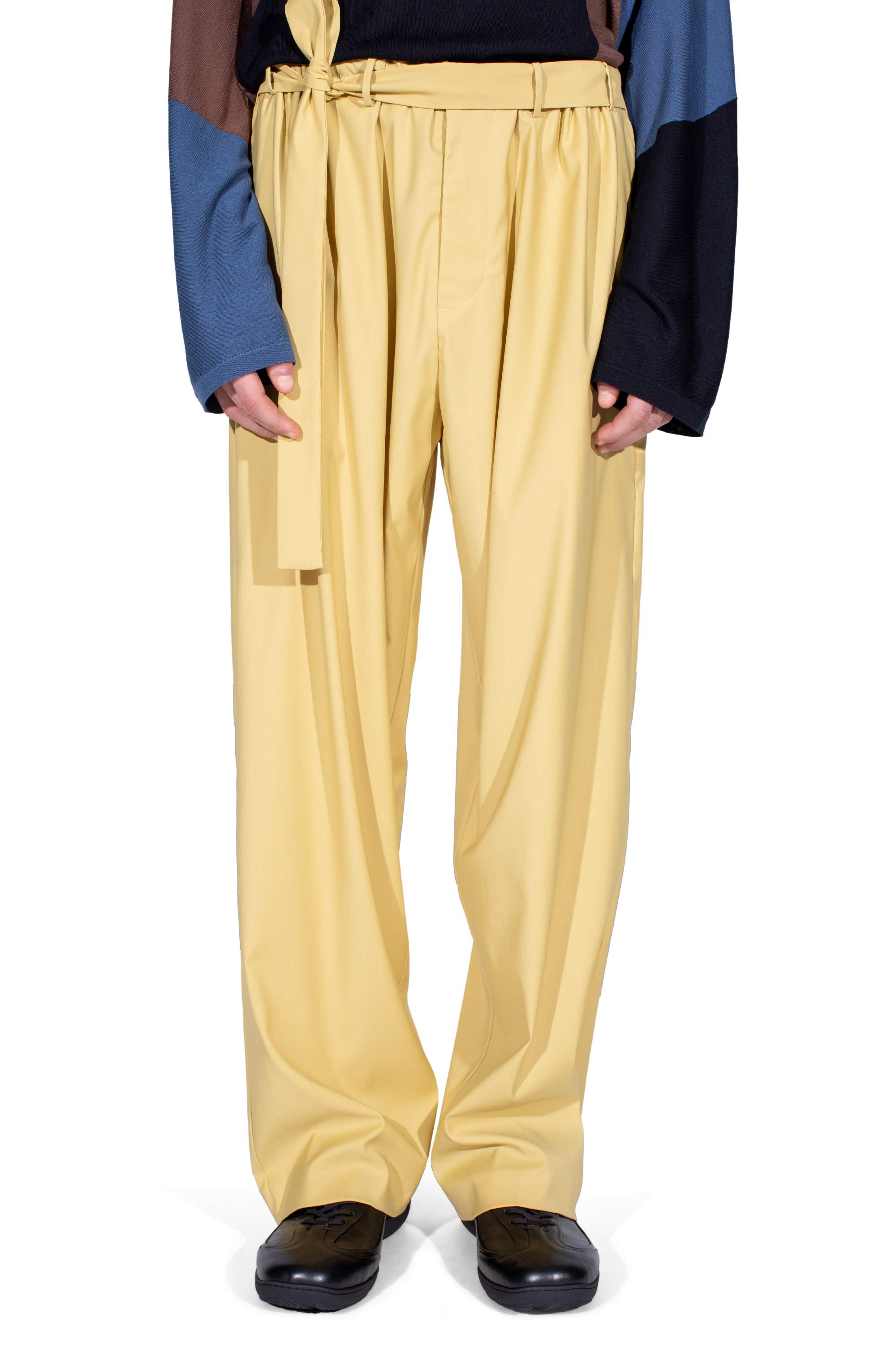 Kiko Kostadinov Bottoms LAAN Gathered Trousers pantalon Mimosa en laine