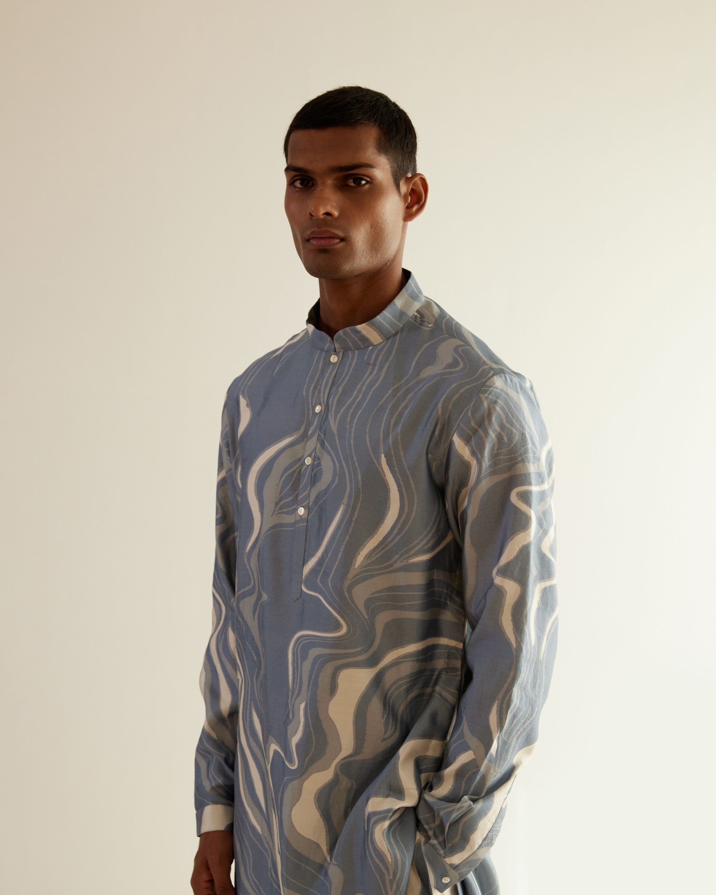 COUNTRYMADE Kurtas Infinity Print Kurta ensemble kurta bleu poudré