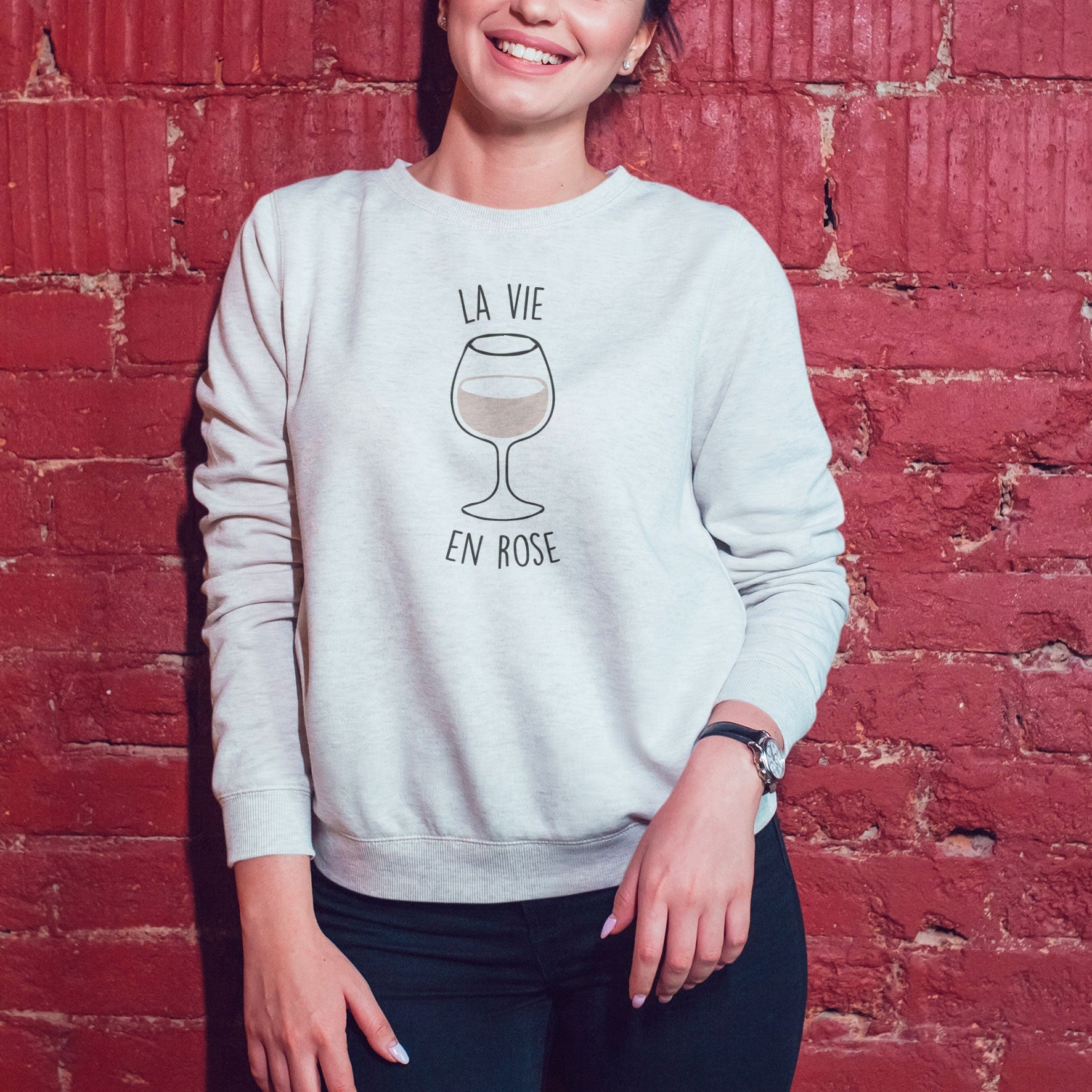 Juste Un T-shirt Sweats Imprimés La vie en rose sweat femme