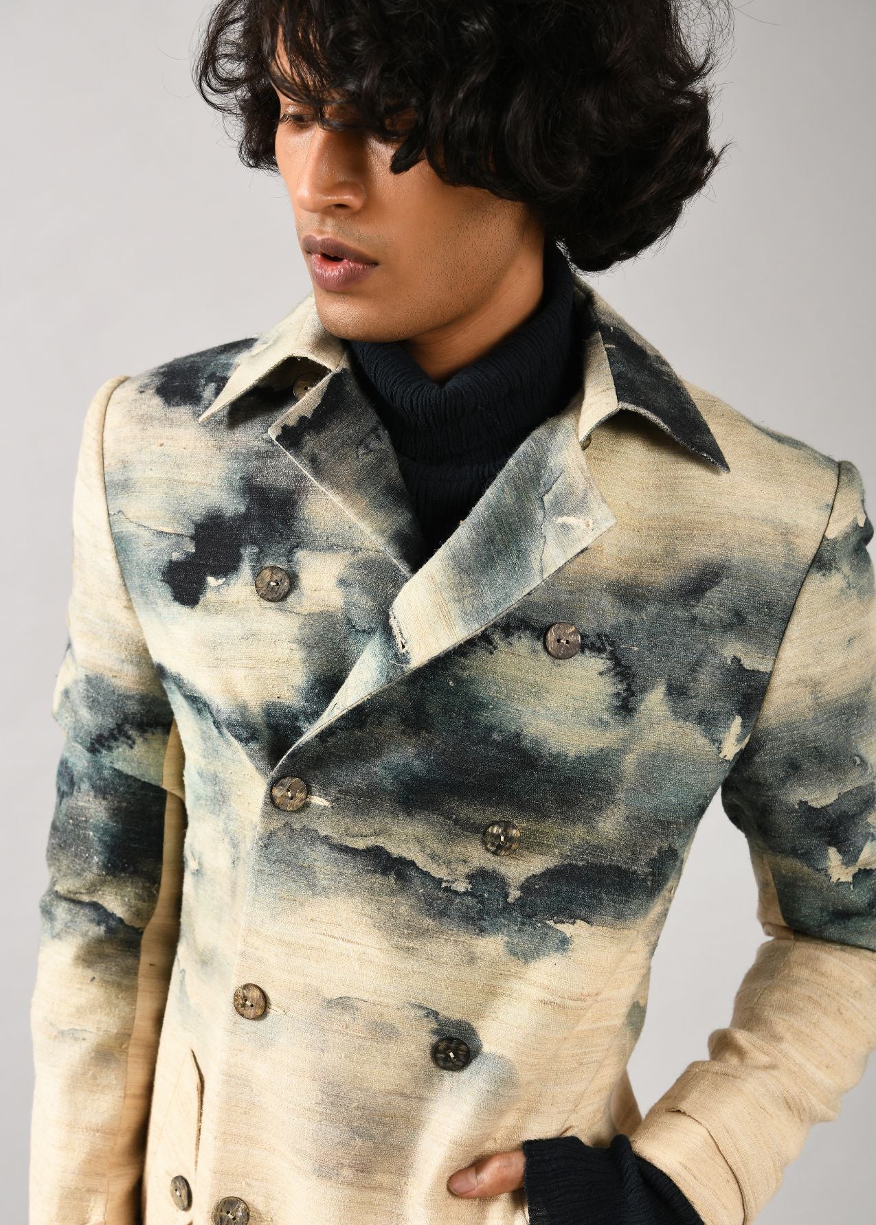 COUNTRYMADE Jackets Camo-Clouds Trench Coat trench en soie artisanale