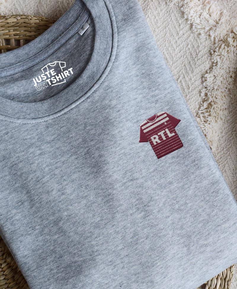 Juste Un T-shirt Sweats Brodés FC Metz sweat brodé gris chiné ou bleu marine
