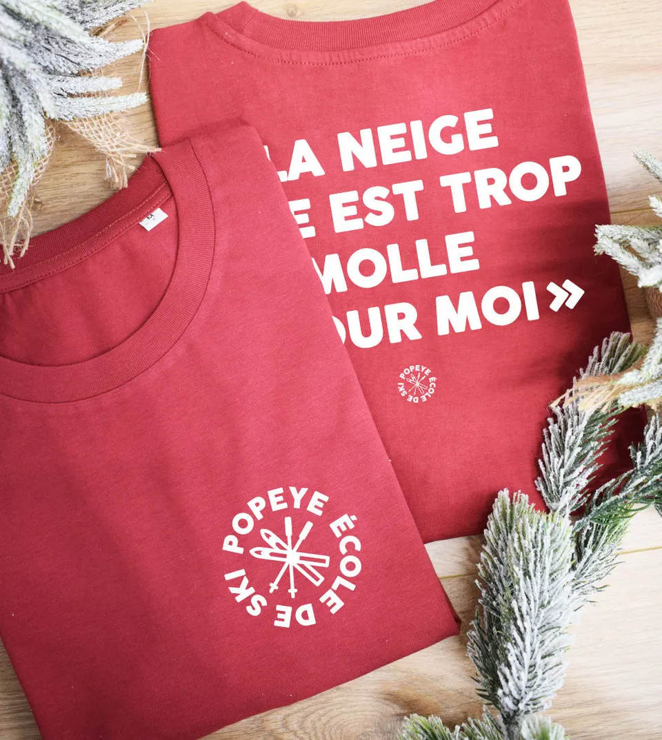 Juste Un T-shirt T-shirts Imprimés La neige elle est trop molle blanc ski