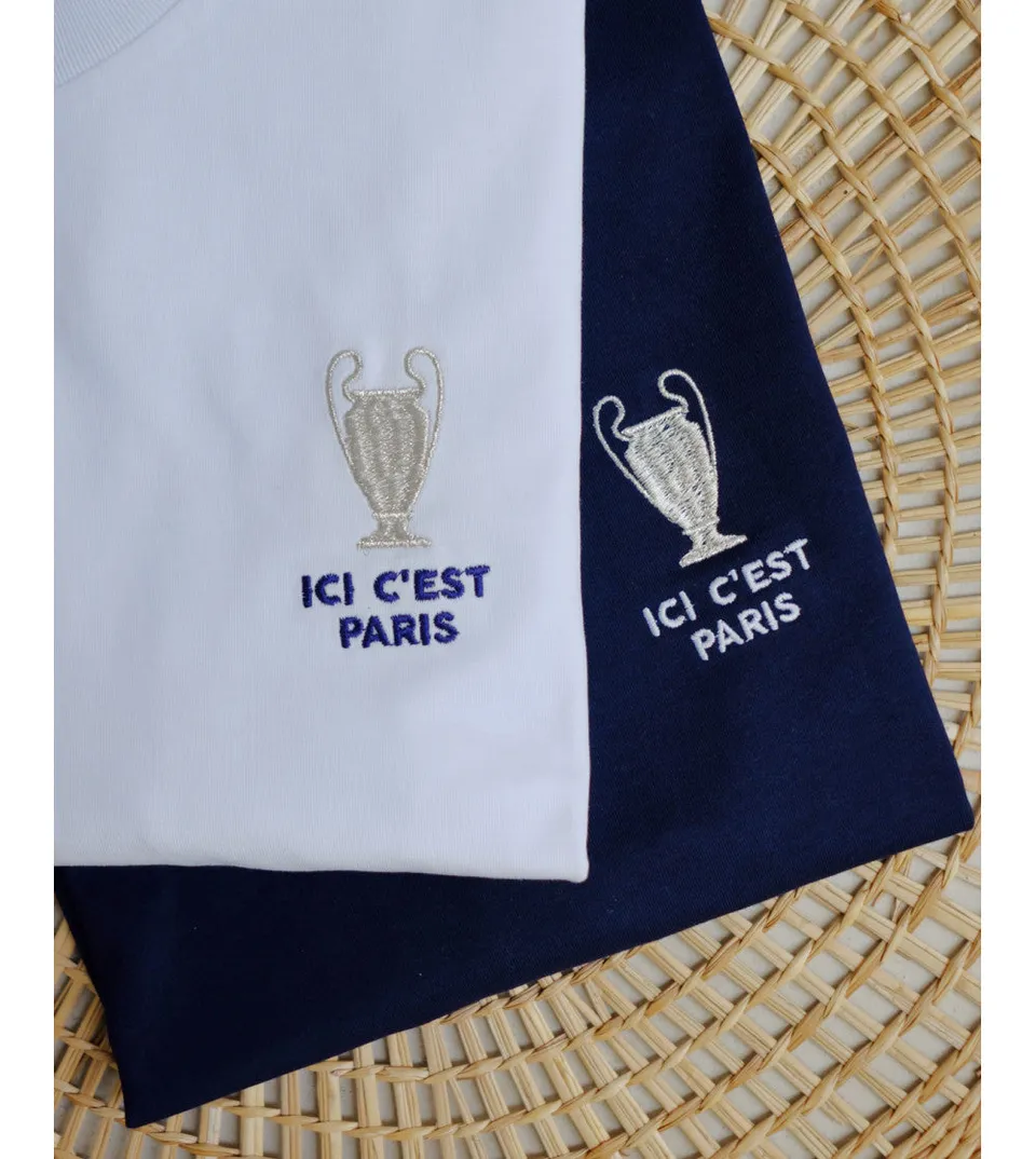 Juste Un T-shirt T-shirts Brodés Ici c'est Paris t-shirt brodé football