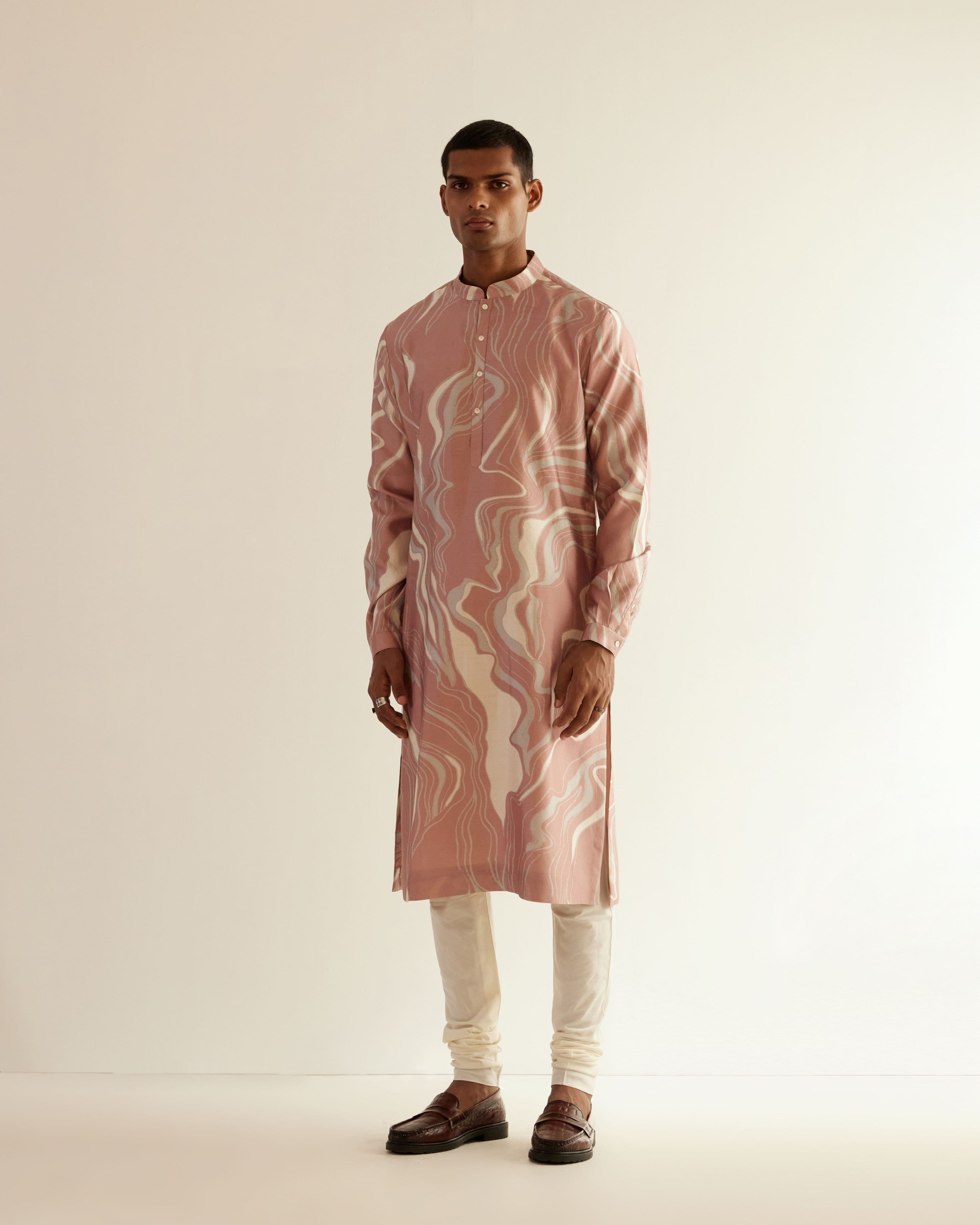 COUNTRYMADE Kurtas Infinity Print Kurta Set ensemble kurta rose poudré