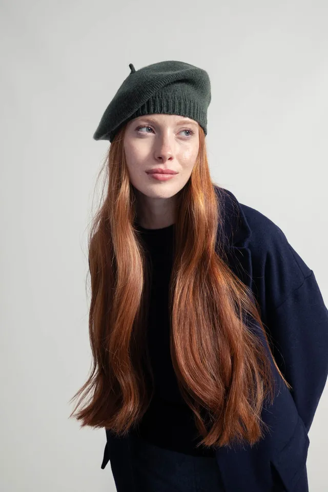 Rifo Bonnets Béret Nicole béret cachemire recyclé rose bonbon