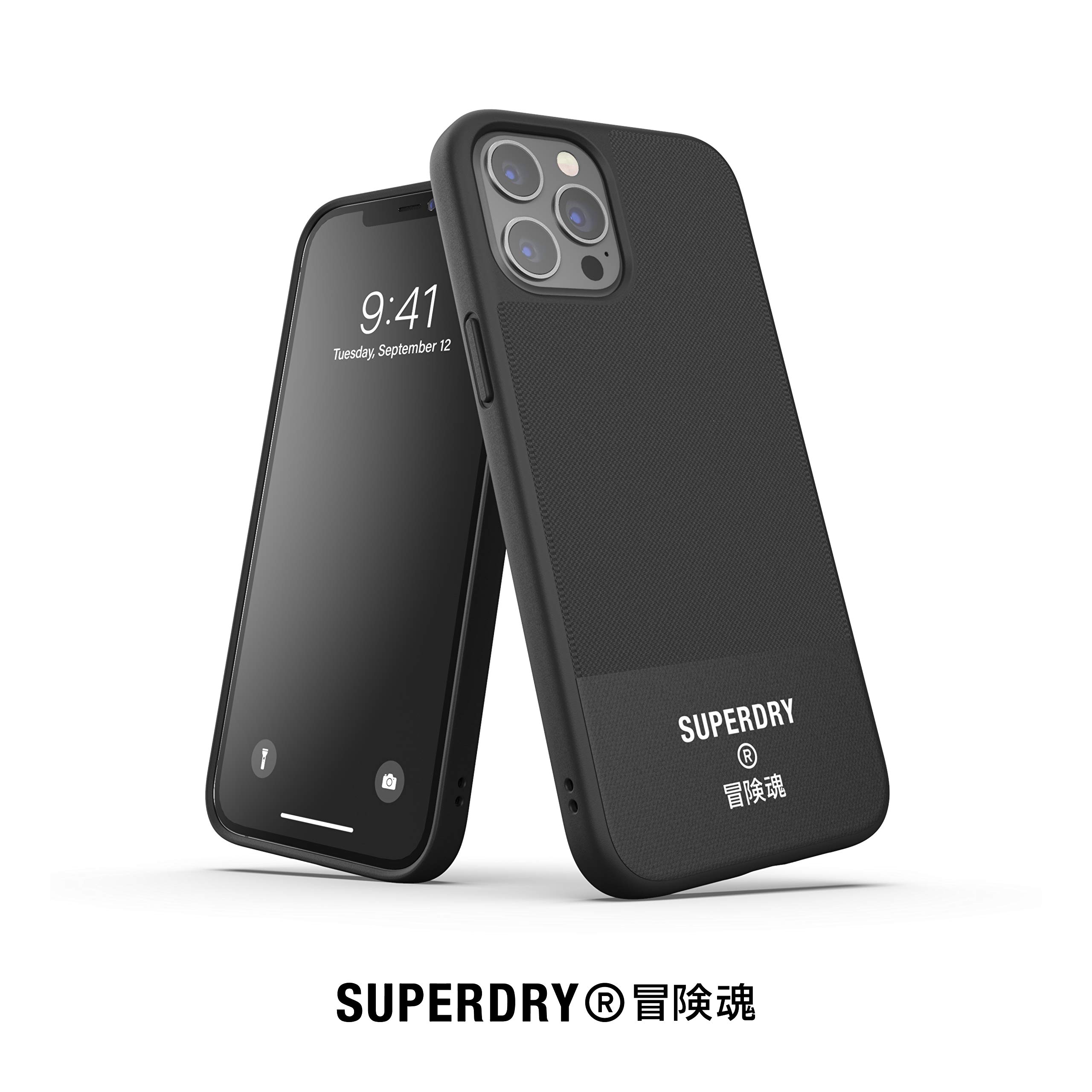Superdry Coques de Protection coque toile moulée iPhone 12 Pro Max 6,7 pouces noire