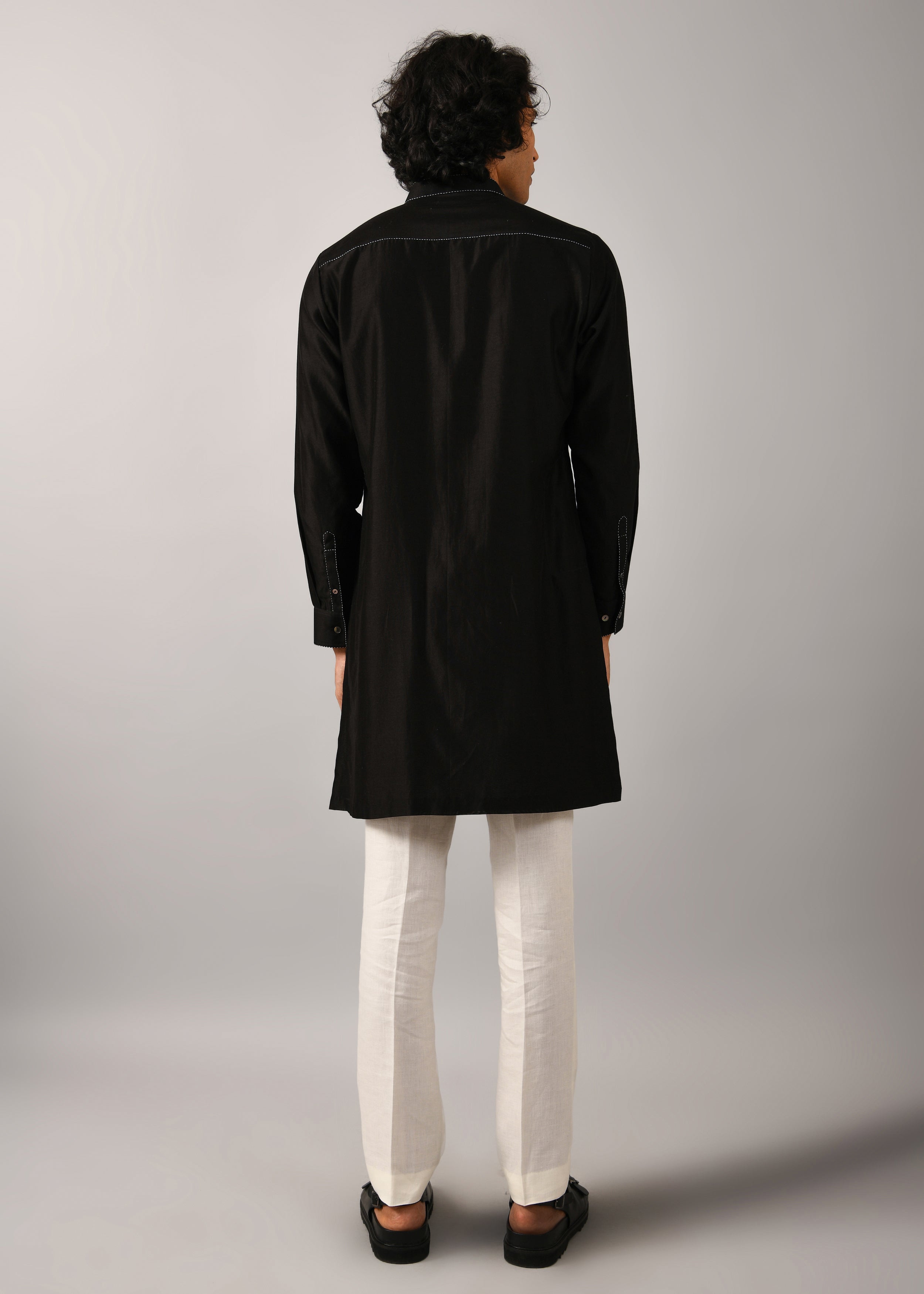 COUNTRYMADE Kurtas Night Sky Front Open Embroidered Kurta kurta noir