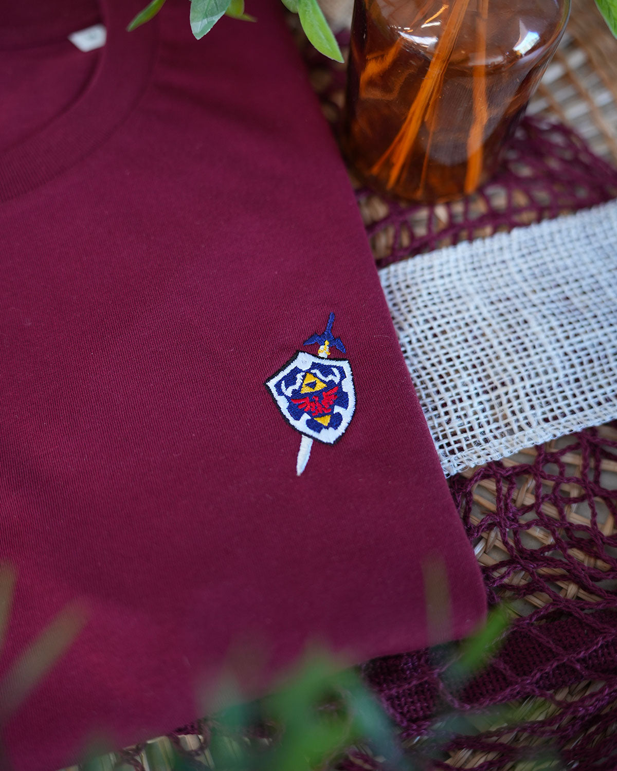 Juste Un T-shirt T-shirts Brodés Hyrule t-shirt brodé blanc