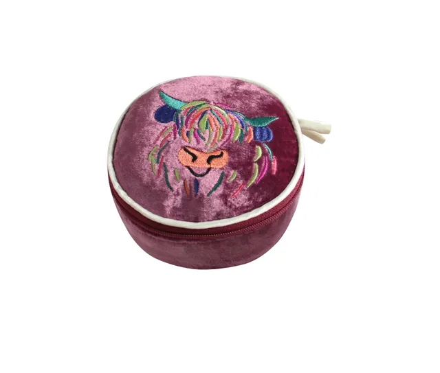 Sacs et pochettes Bourse à bijoux brodée en velours vache 10 cm
