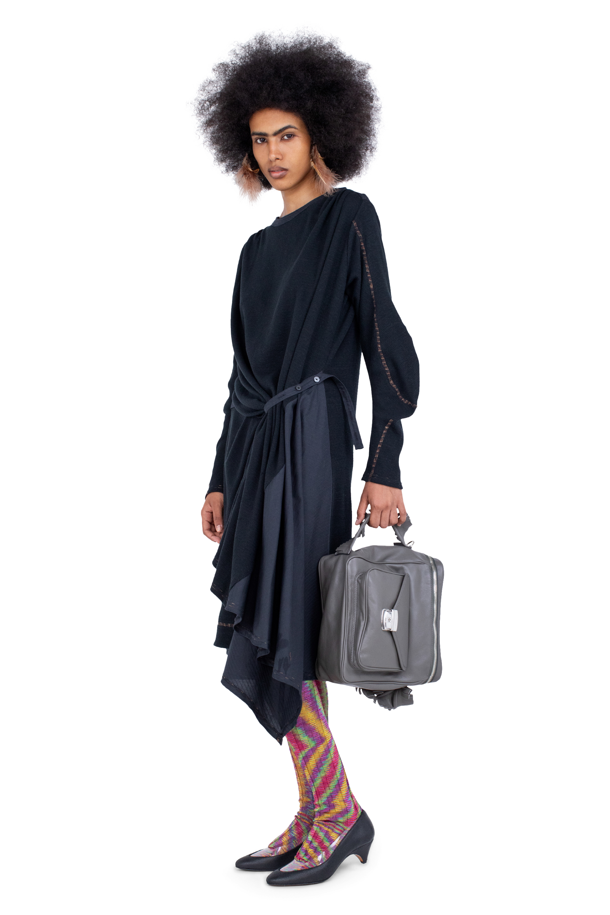 Kiko Kostadinov Dresses EIDER GODET Dress robe Ink Black coton