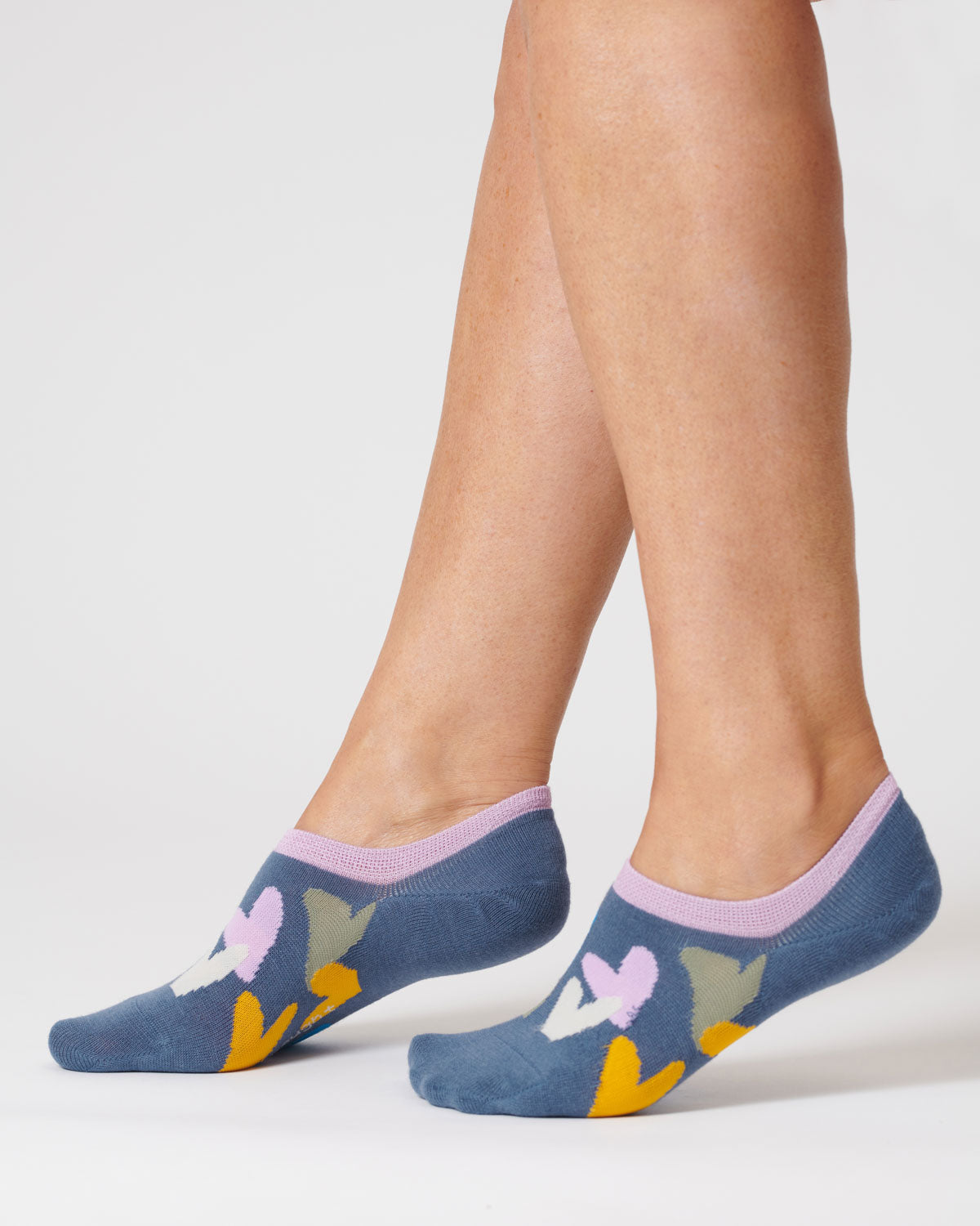 Sourire Multicolore Chaussettes femme socquettes courtes cœurs multicolores bambou 36/40