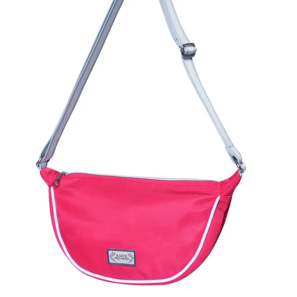 Sourire Multicolore Sacs et pochettes Sac demi-lune bandoulière nylon recyclé rose