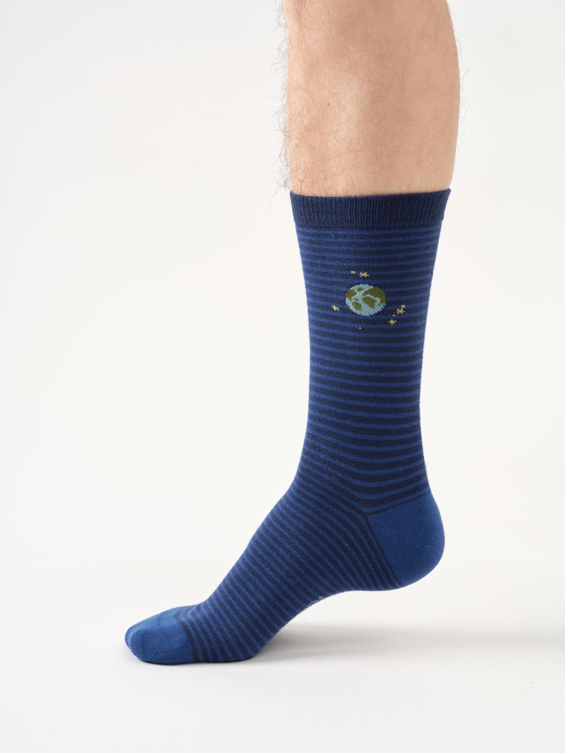 Sourire Multicolore Chaussettes homme rayures planète terre bambou 40/44