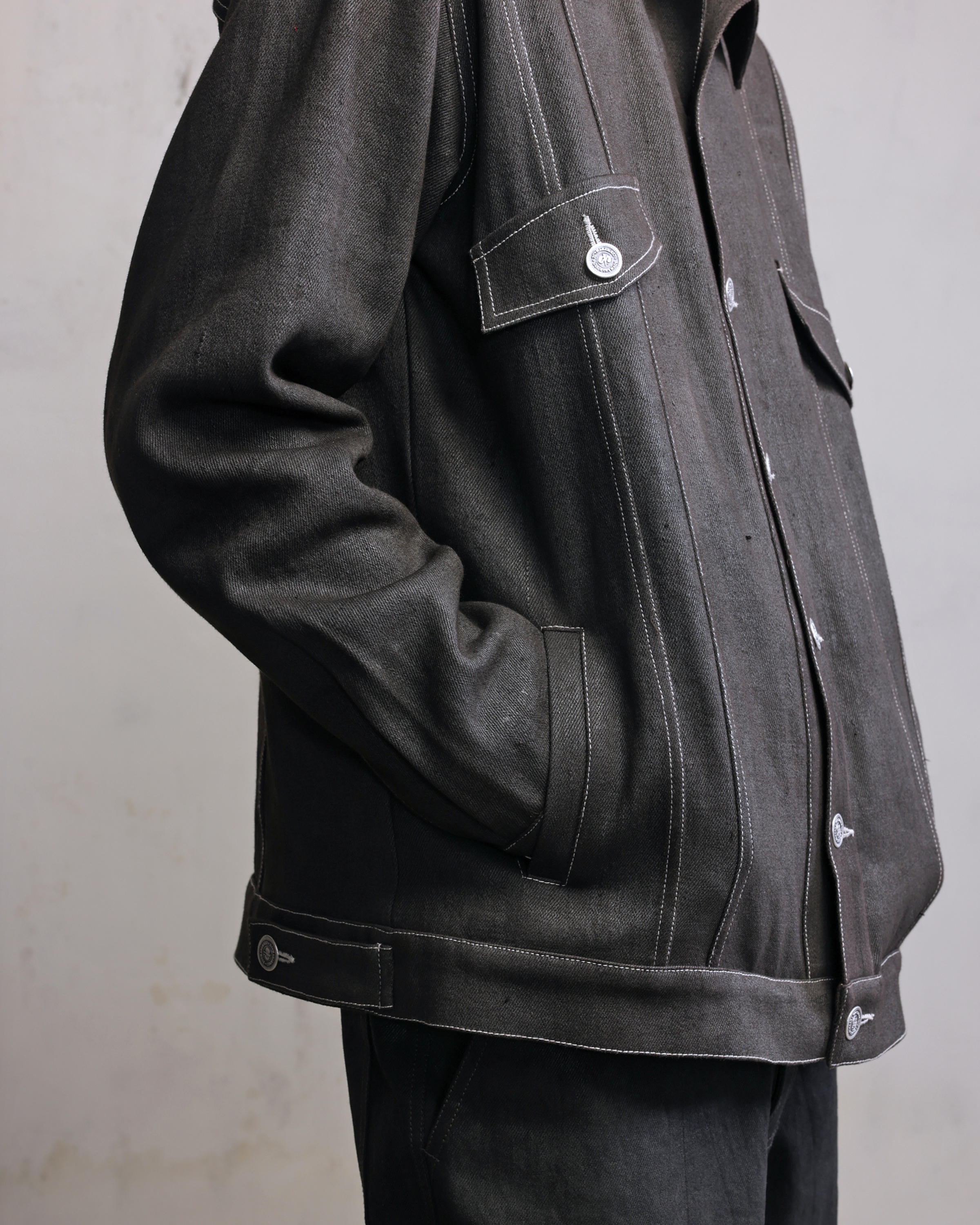 COUNTRYMADE Jackets Silver coated denim jacket veste denim argentée