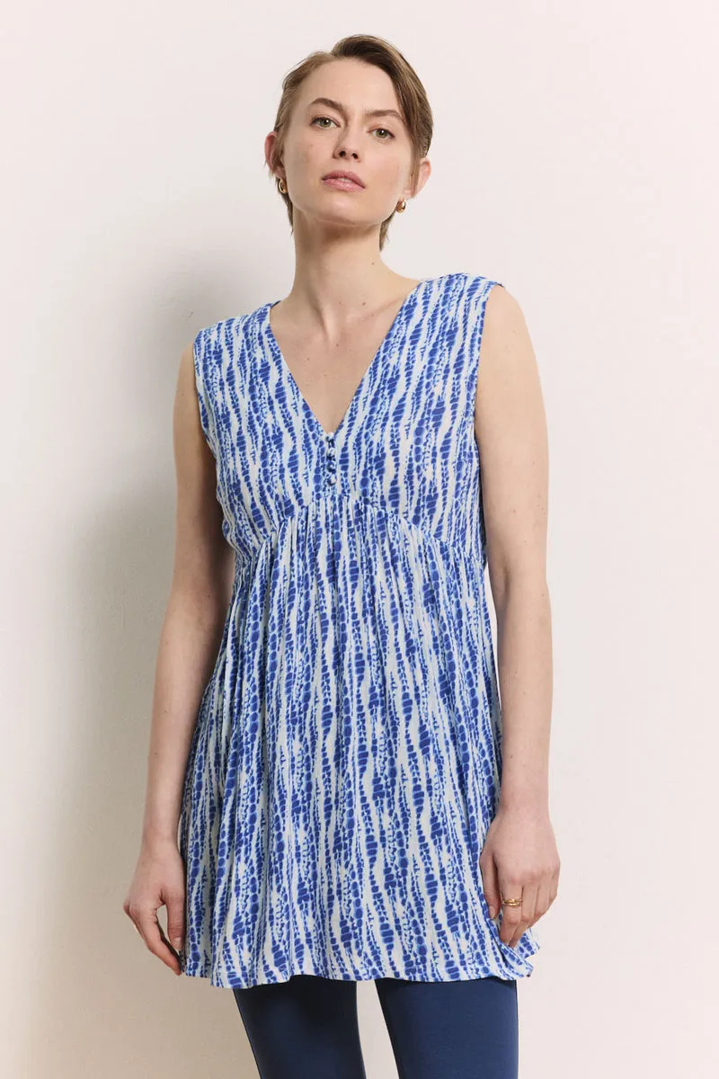 Sourire Multicolore Robes Tunique Elisaa tunique batik bleu Ecovero 36-42