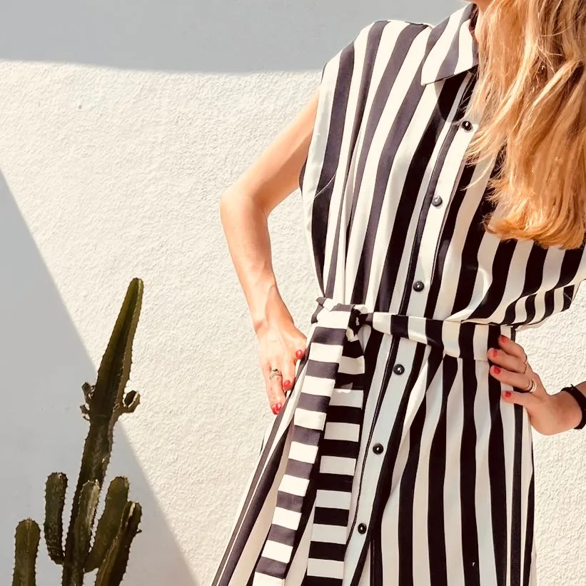PANTRUCHE Robes Robe PÉNÉLOPE rayée longue viscose