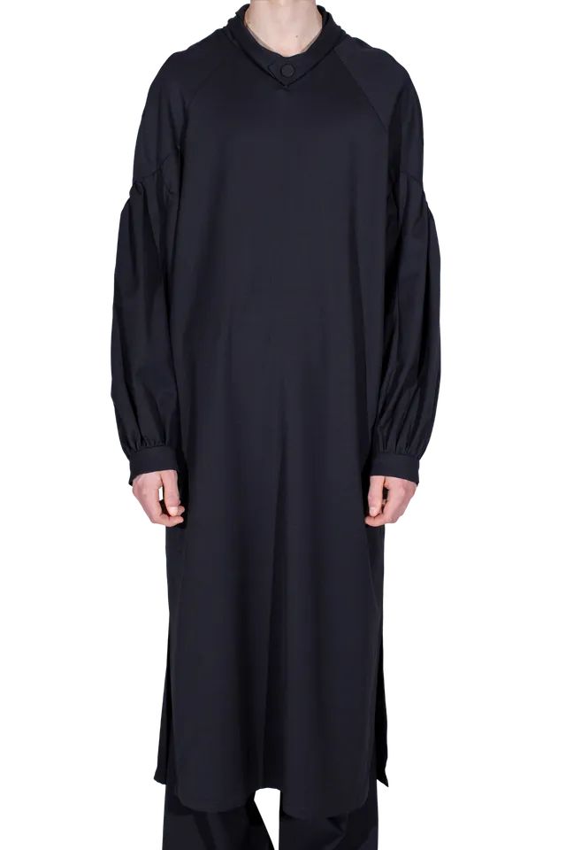 Kiko Kostadinov Shirts EVERS Long Shirt chemise Crow Black laine légère
