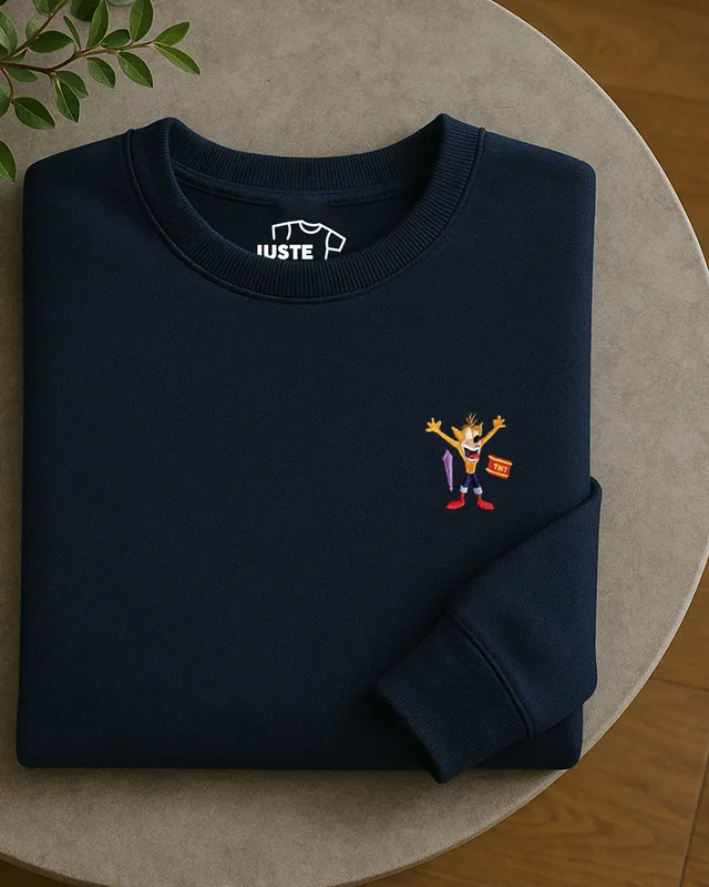 Juste Un T-shirt Sweats Brodés Crash Bandicoot sweat brodé coton biologique