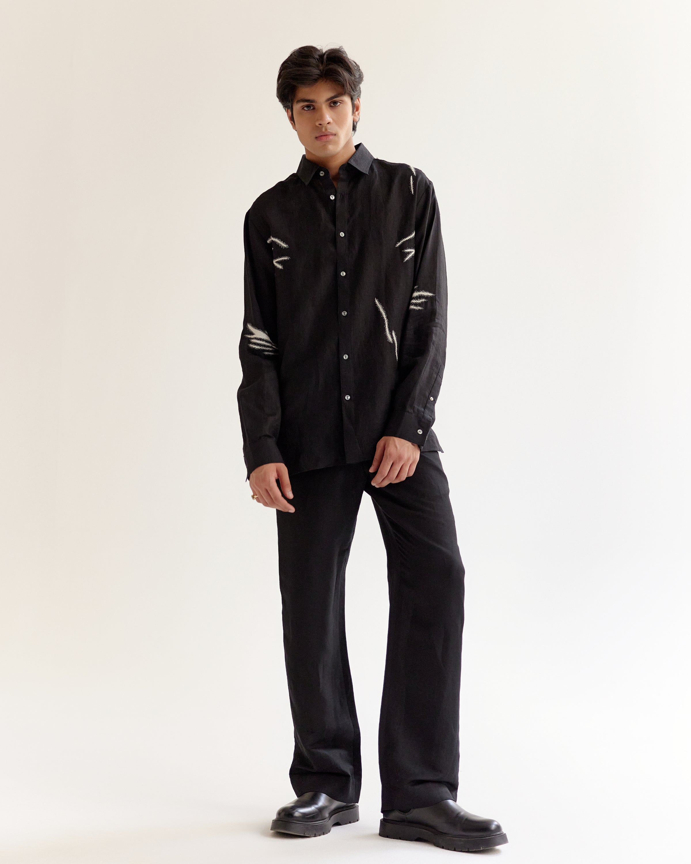 COUNTRYMADE Shirts Embroidered Wrinkle Shirt chemise en lin brodée