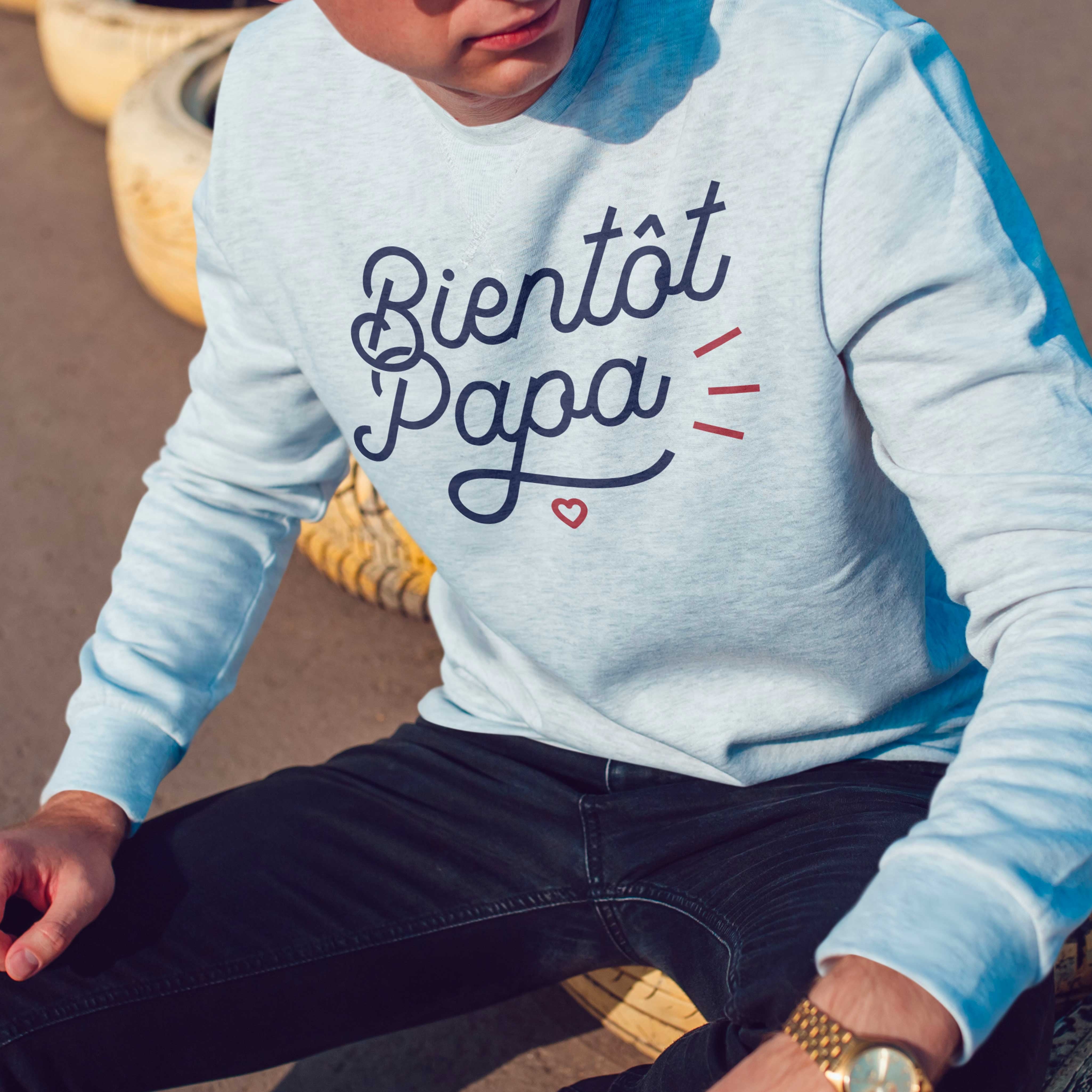 Juste Un T-shirt Sweats Imprimés Bientôt papa sweat-shirt homme imprimé