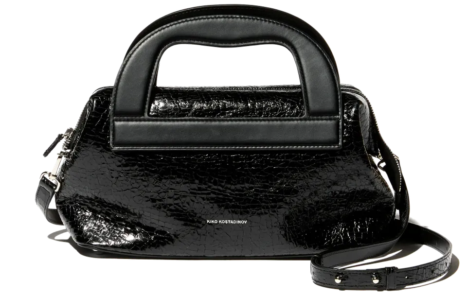 Kiko Kostadinov Bags ISADORA sac Cracked Black OS cuir italien