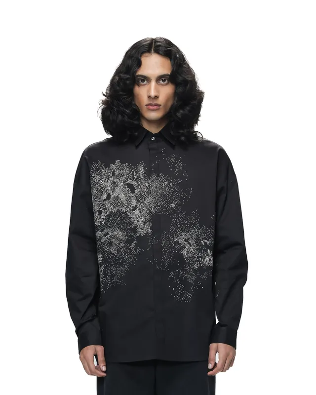 COUNTRYMADE Shirts Scattered Stitches Drop-Shoulder Shirt en coton sergé