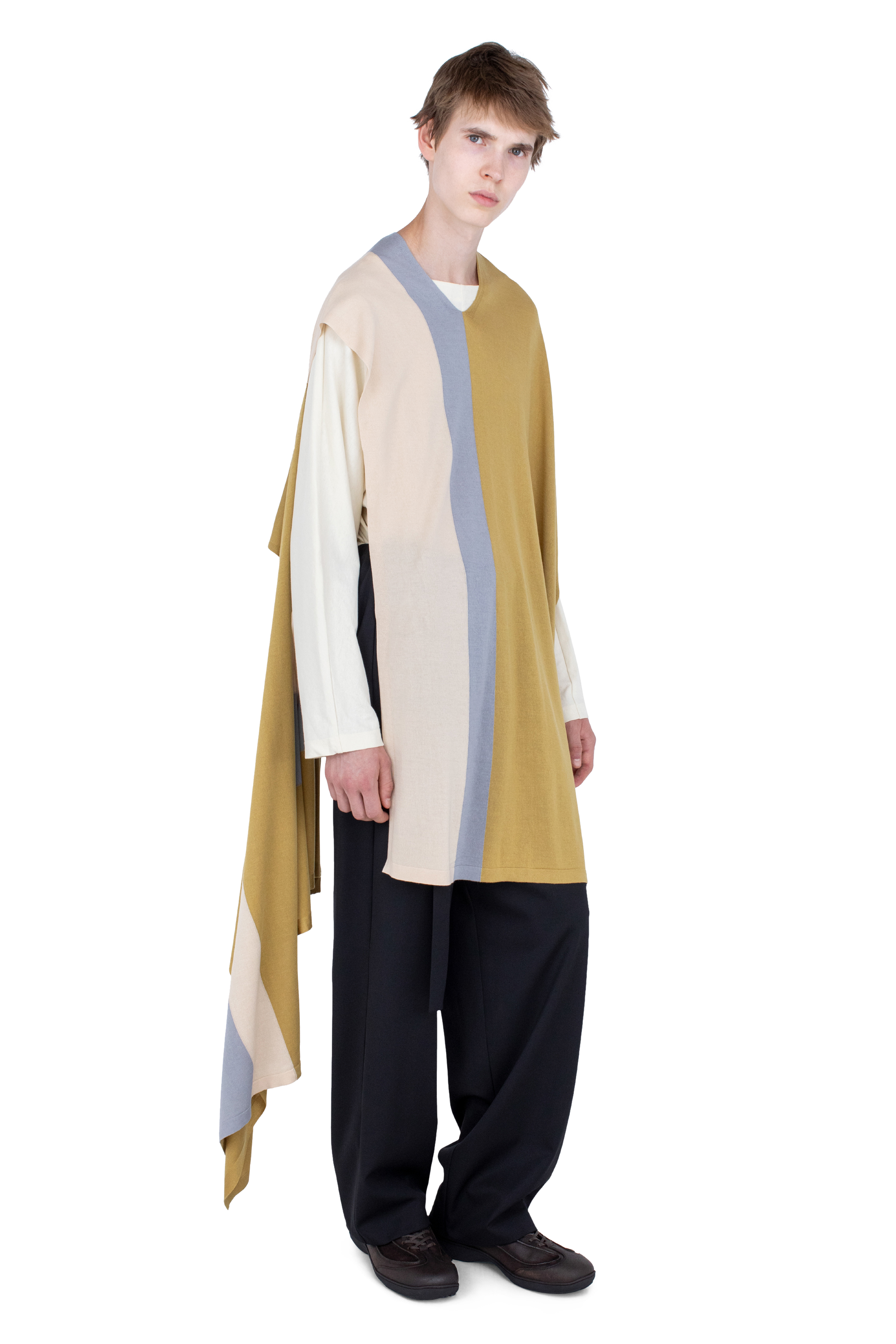 Kiko Kostadinov Accessories SIGO Wide Knit Scarf écharpe Ochre taille unique Tencel-soie