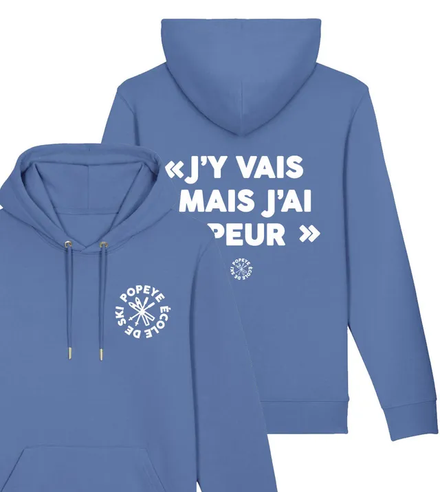 Juste Un T-shirt Sweats à Capuche J’y vais mes j’ai peur sweat à capuche bleu marine