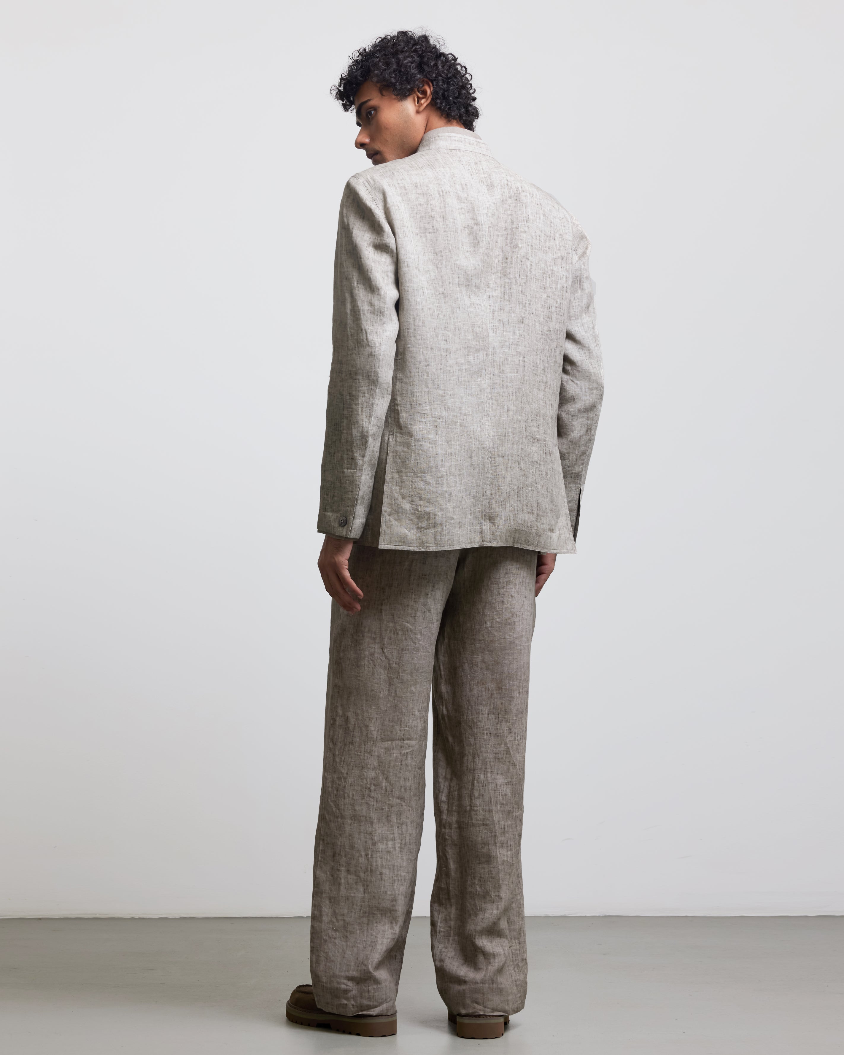 COUNTRYMADE Nehru Jackets STONE GRAY BANDHGALA JACKET veste XS sur commande lin