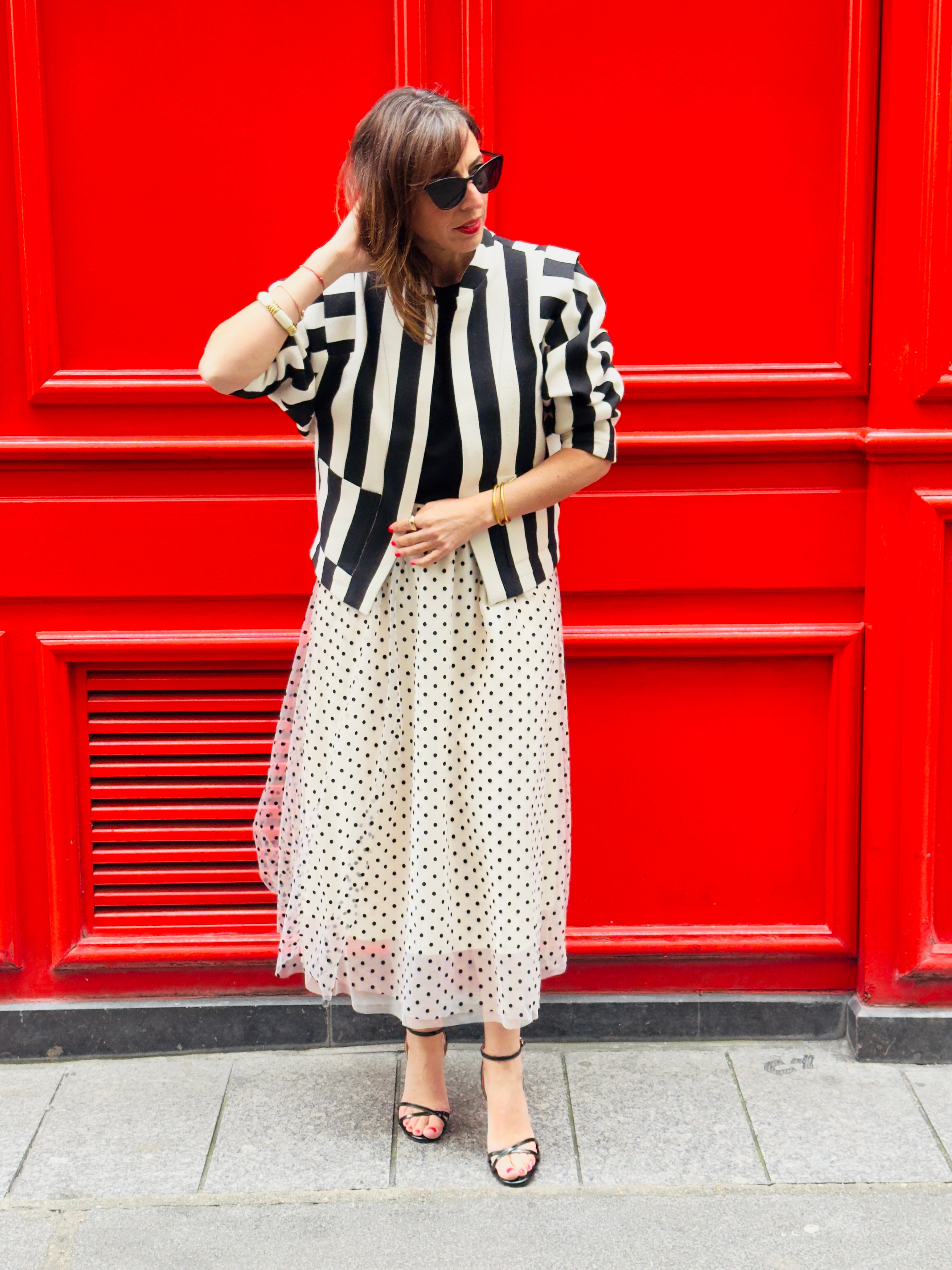 PANTRUCHE Vestes STRIPE veste rayée noir et blanc en coton