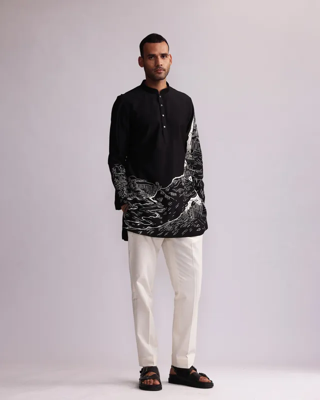 COUNTRYMADE No Man’s Land Canyon ensemble kurta brodé chanderi