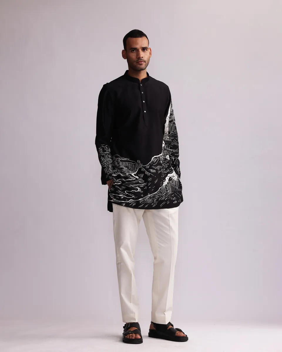 COUNTRYMADE No Man’s Land Canyon ensemble kurta brodé chanderi