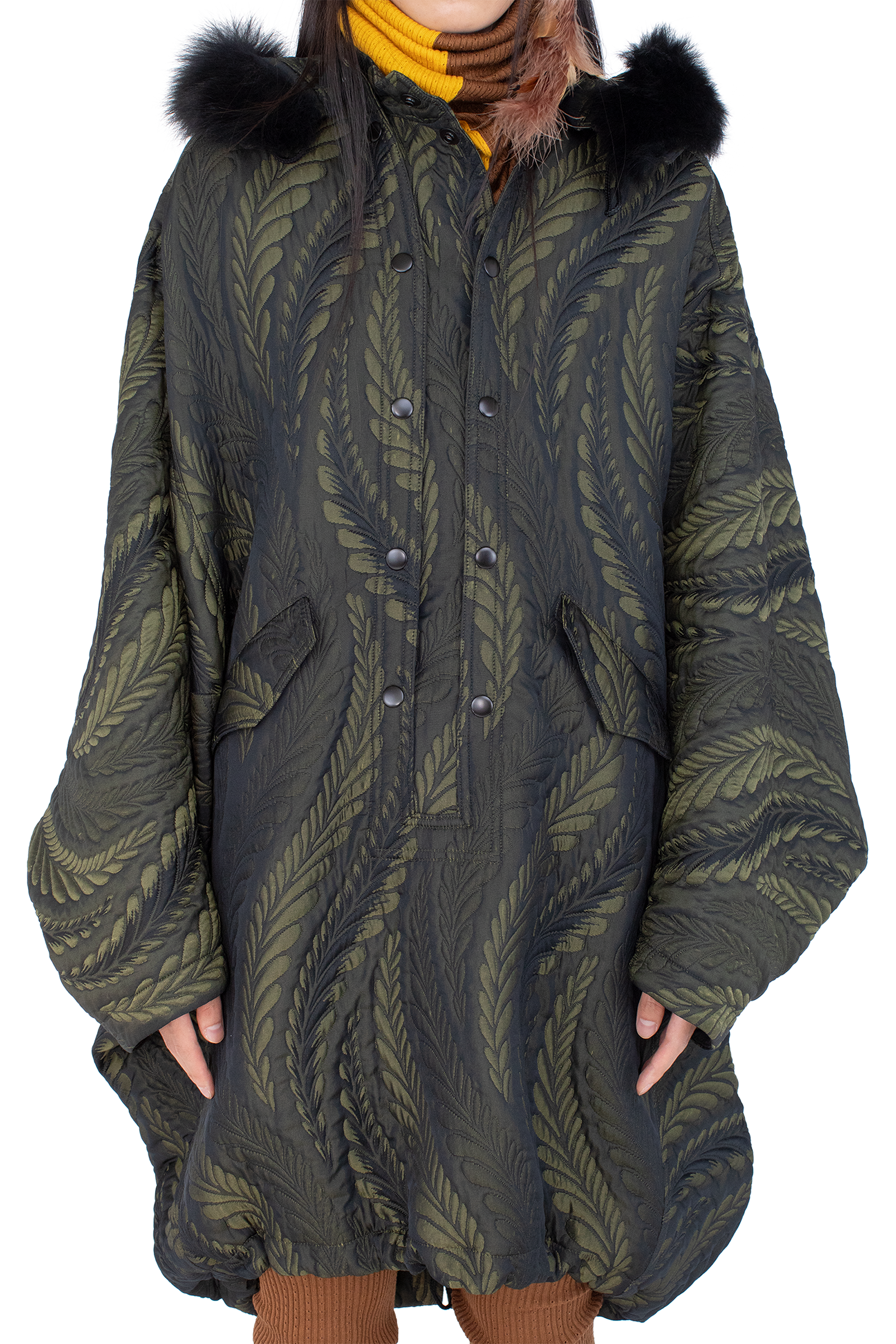 Kiko Kostadinov Outerwear BITTERN Hooded Poncho poncho Foliage Green à capuche