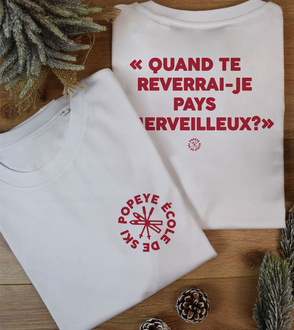 Juste Un T-shirt T-shirts Imprimés Pays Merveilleux t-shirt S blanc ski