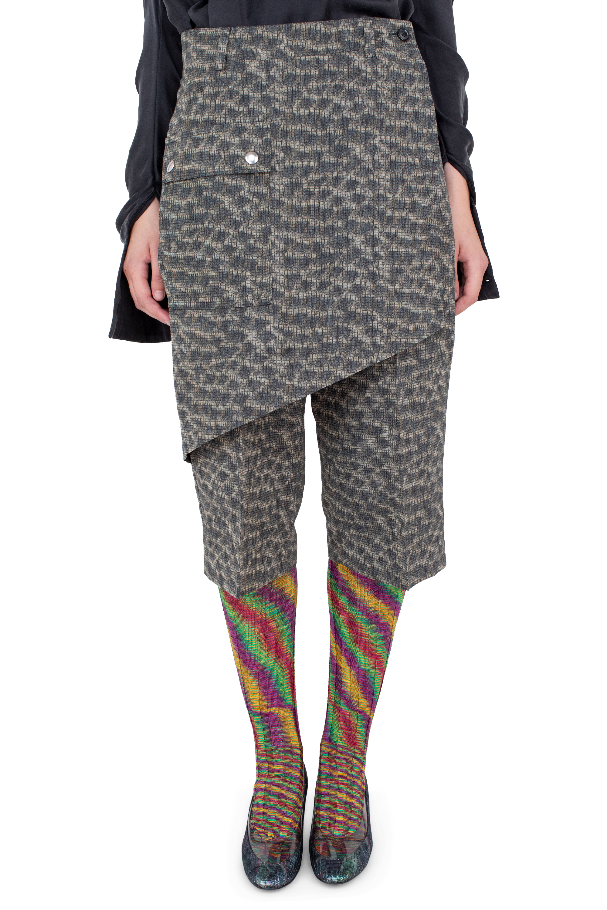 Kiko Kostadinov Bottoms LINNET Wrap Culottes jupe-culotte Feather Print