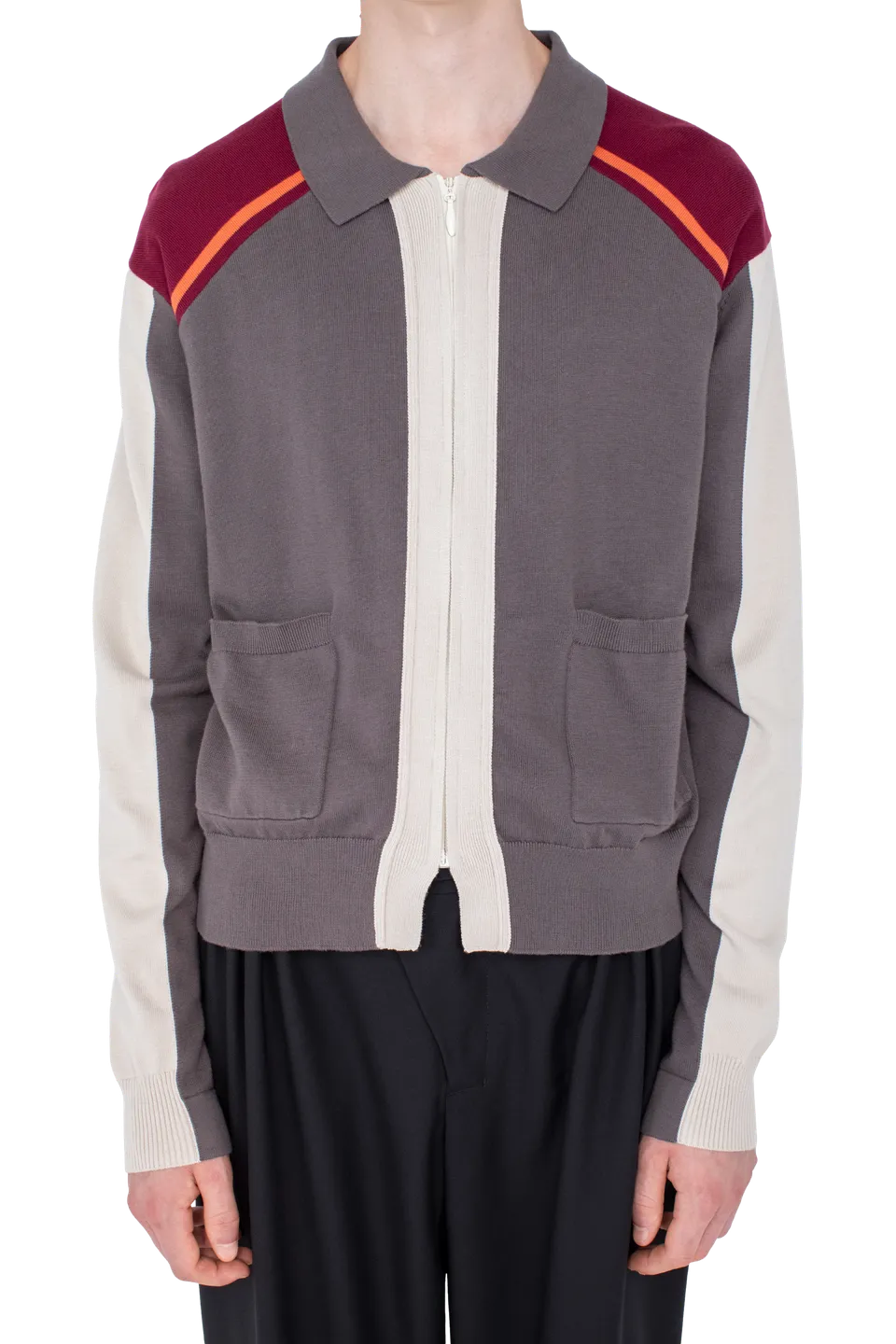 Kiko Kostadinov Knitwear MUNNO Knit Cardigan gilet Slate Grey coton léger