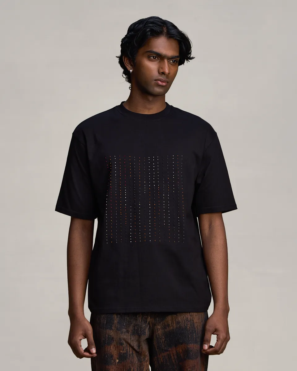 COUNTRYMADE T-shirts HICKORY IN CROME T SHIRT noir brodé