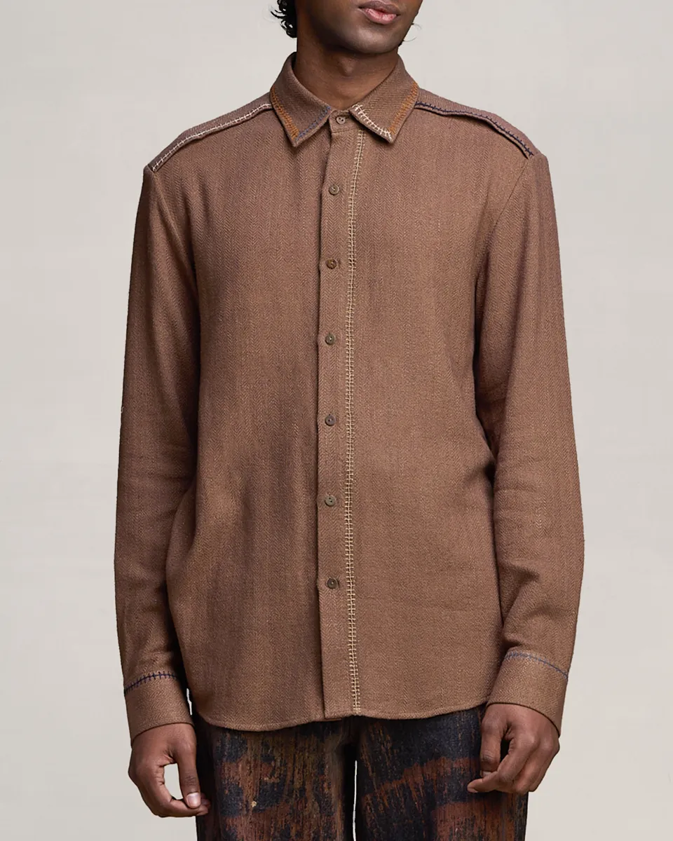 COUNTRYMADE Shirts SOLDER SHIRT chemise brodée en chevrons