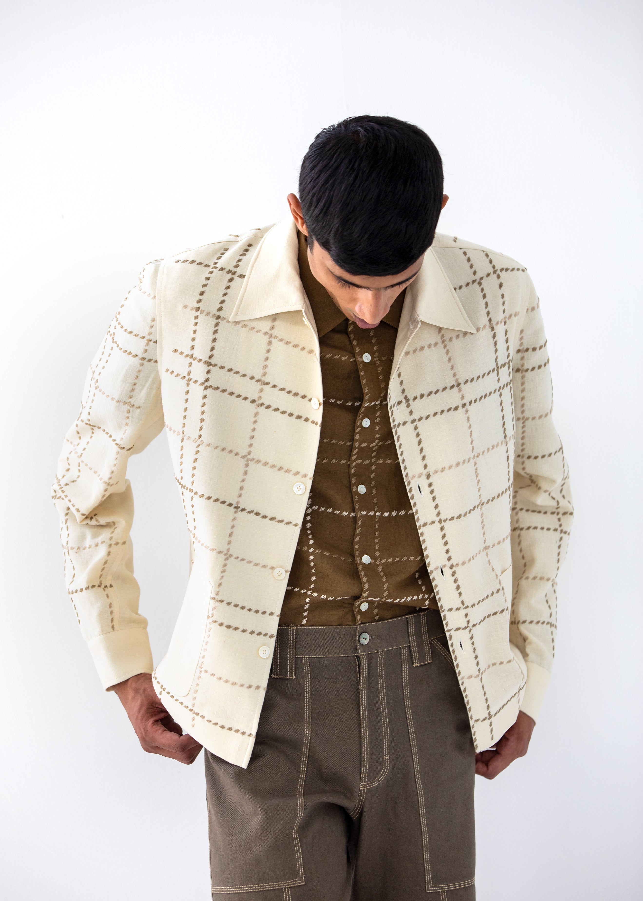 COUNTRYMADE Jackets MILITARY PLAID JACKET veste à carreaux XS brodée