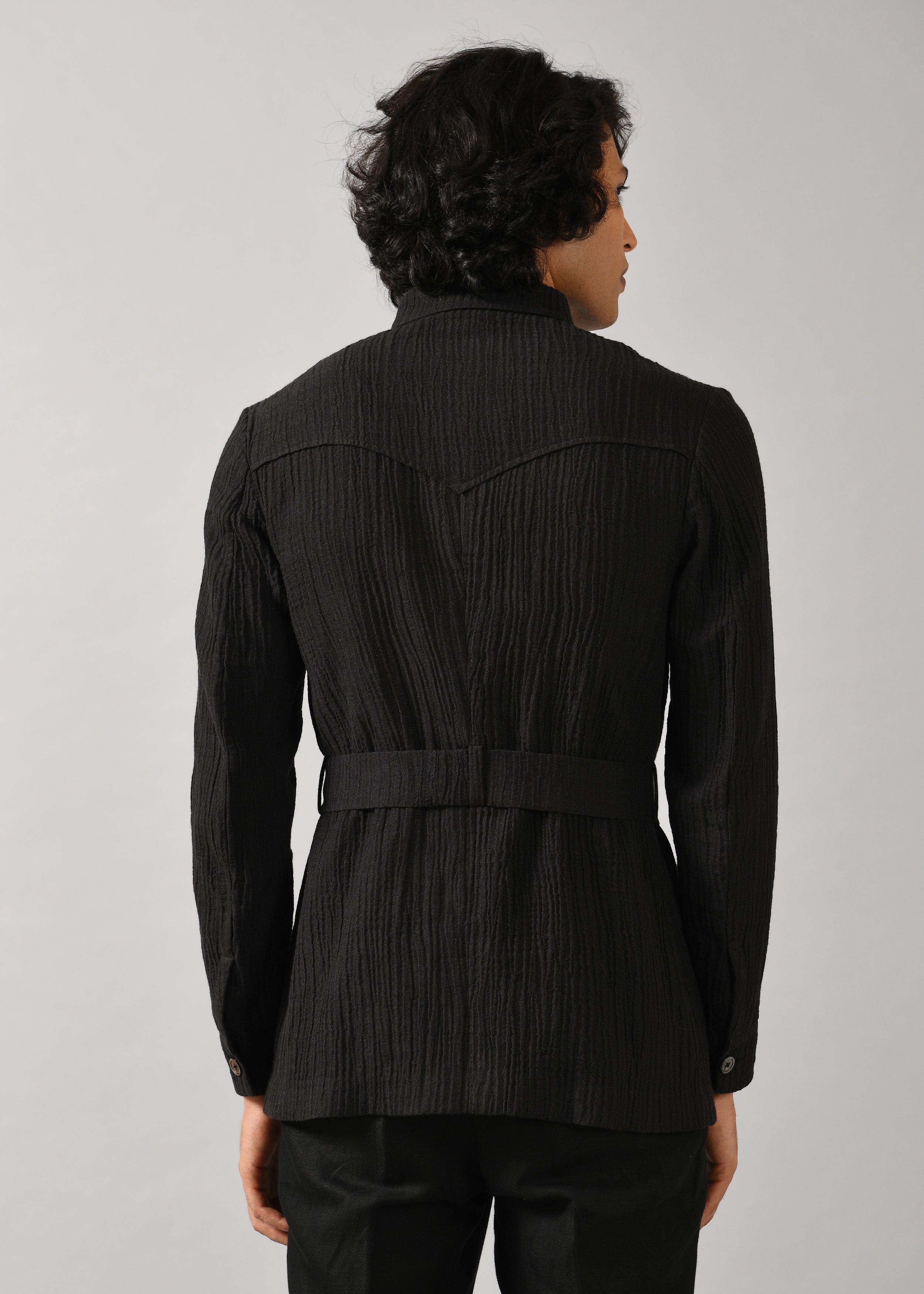 COUNTRYMADE Jackets Uniform Safari Jacket veste noire en lin coton