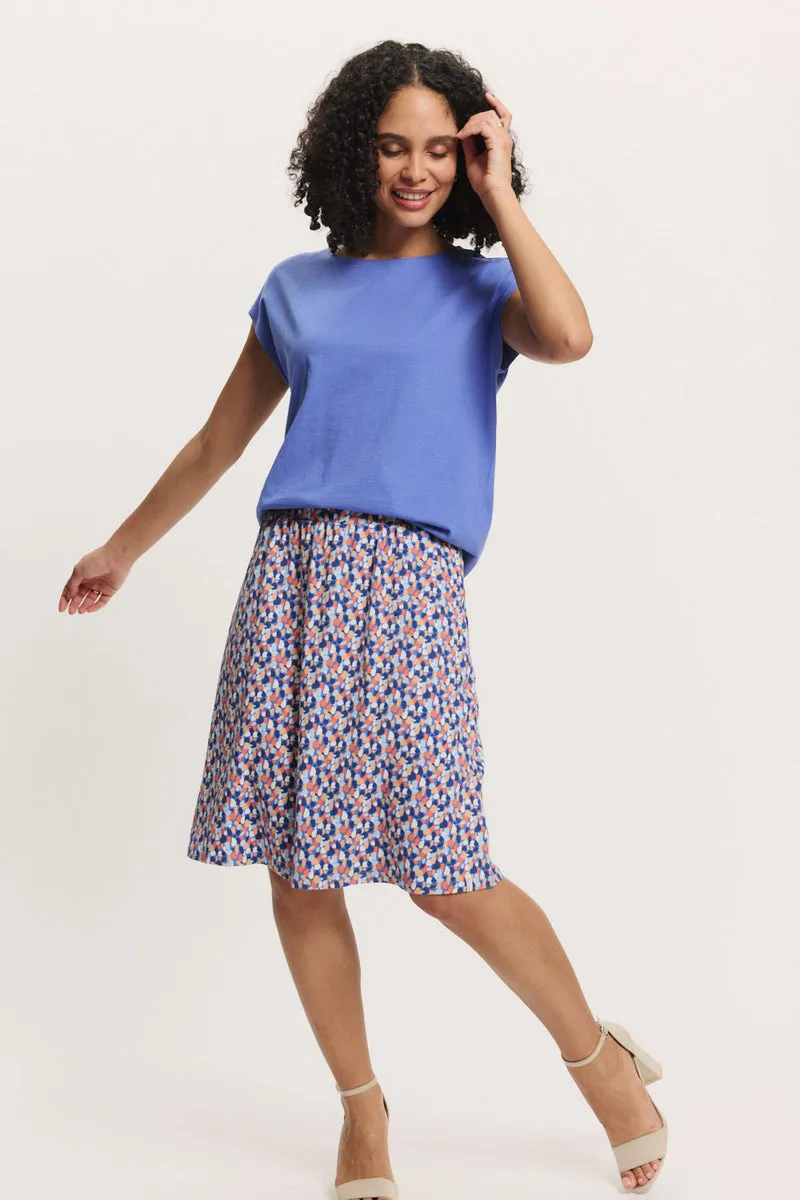 Tranquillo Tops Tee-shirt Jessicaa tee-shirt bleu lavande coton bio