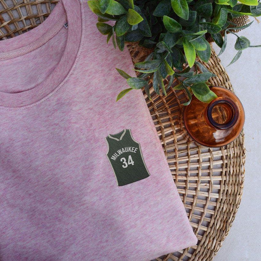 Juste Un T-shirt Sweats Brodés Milwaukee sweat brodé Bucks