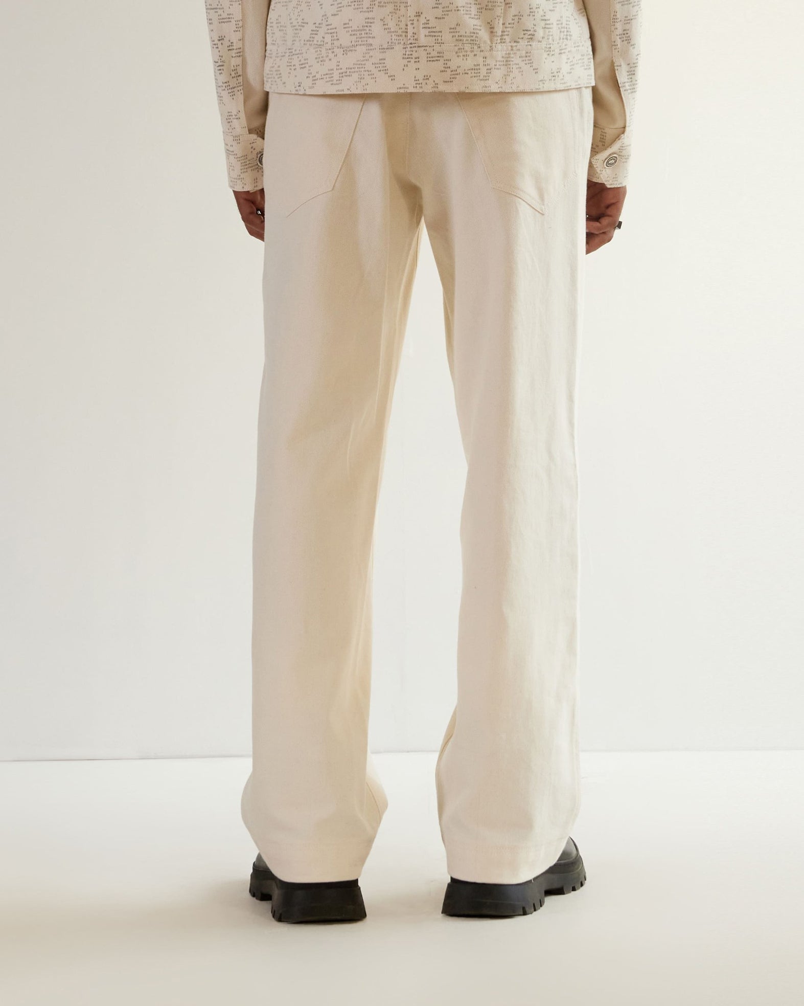 COUNTRYMADE Trousers Relaxed Fit Denim pantalon ivoire coton sergé